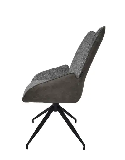 Stuhl MAUREEN - drehbar, Stoff, Grau, Braun