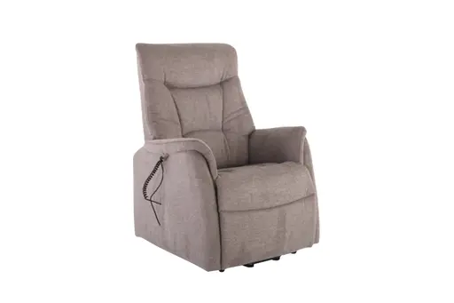 TV-Sessel MALEK - Aufstehhilfe, Relaxfunktion, Kopfteilverstellung, Stoff, Hellbraun
