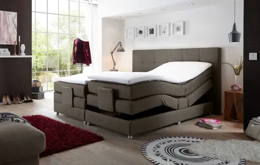 Boxspringbett- Liegefläche ca. 180x200 cm, Stoff Grau