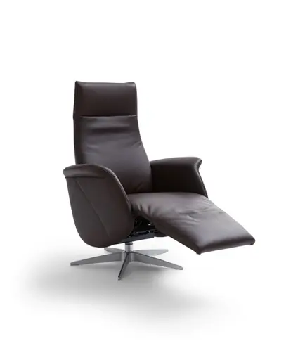 Relaxsessel Girona -  Relaxfunktion (motorisch), Leder, Dunkelbraun