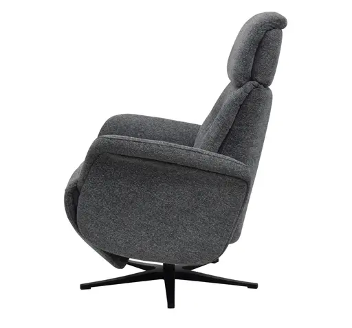 TV-Sessel MARLON - drehbar, Relaxfunktion, Kopfteilverstellung, Stoff, Graublau