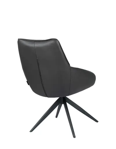 Stuhl MANON - drehbar, Stoff, Schwarz