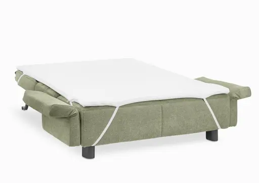 Faltsofa Easy - 2-Sitzer, ca. 140 cm inkl. Schlaffunktion/Topper/Armteil verstellbar, Stoff, Grün
