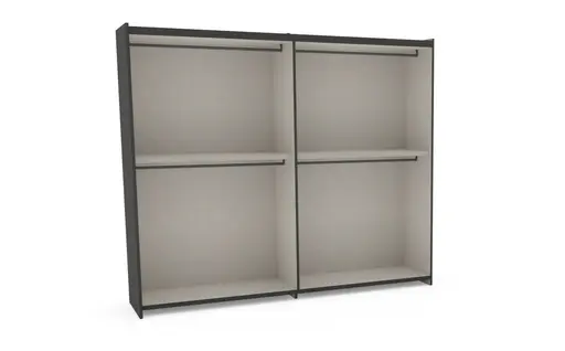 Schiebetürenschrank Loretto - B ca. 280 cm, Lack matt, Anthrazit