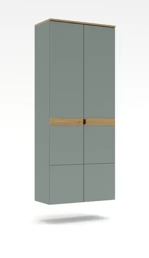 Garderobenschrank - B ca. 75 cm, Schilfgrün, Artisan Eiche Nachbildung