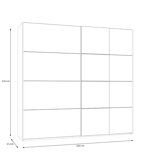 Schwebetürenschrank FRIESO- B. ca 220 cm, Sand, Spiegel