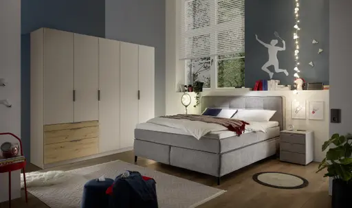 Drehtürenschrank RANI- B ca. 226 cm, Champagner, Eiche Dekor