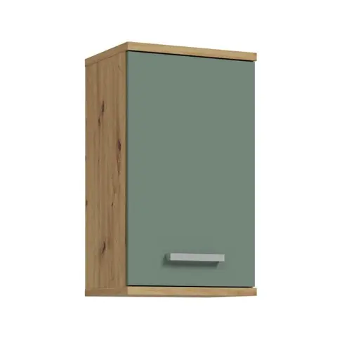 Hängeschrank- B ca. 40 cm, Eiche Dekor, Graugrün