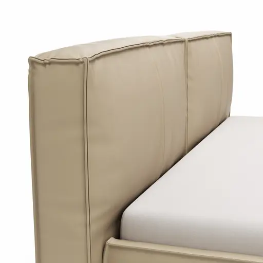 Bett Alvito - Liegefläche ca. 180x200 cm, Leder, Cappuccino