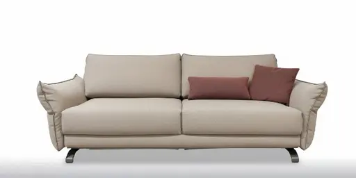 Sofa Fiolina - 3-Sitzer inkl. Schlaffunktion, Stoff, Hellgrau