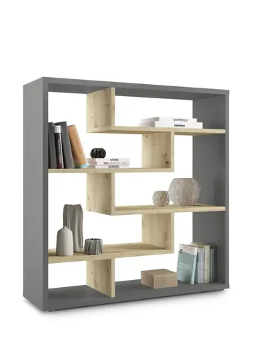 Raumteiler - B ca. 130 cm, Anthrazit, Asteiche