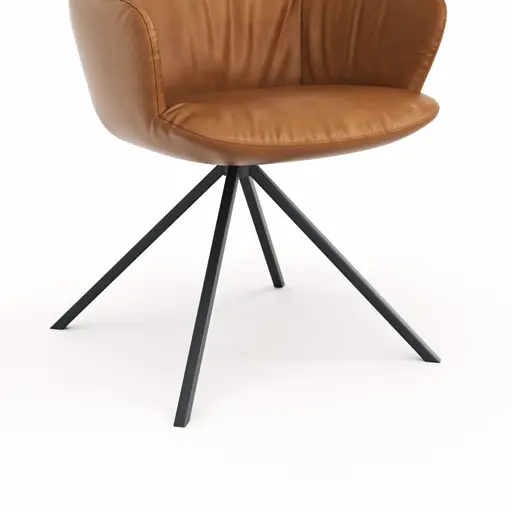 Armlehnstuhl Pegara - Leder, Cognac