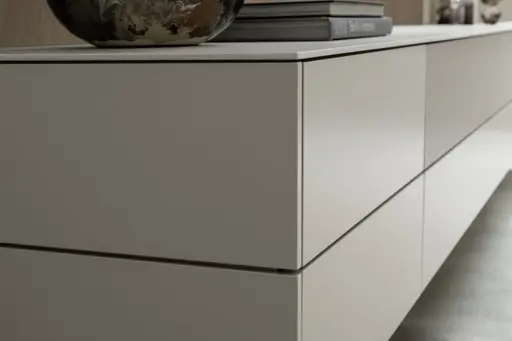 Wohnwand 3900 - Hängend, Lack matt, Kaschmir, Helles Rosa