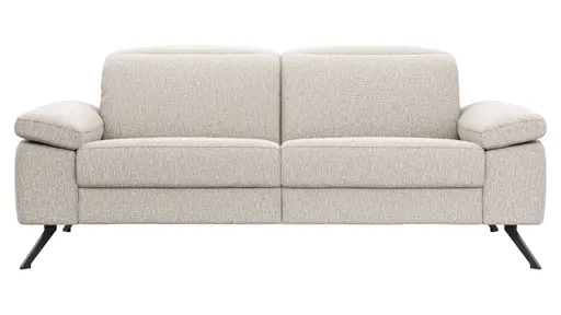 Sofa Rafaela 2.0 - 2,5-Sitzer inkl. Kopfteil verstellbar, Stoff, Champagner