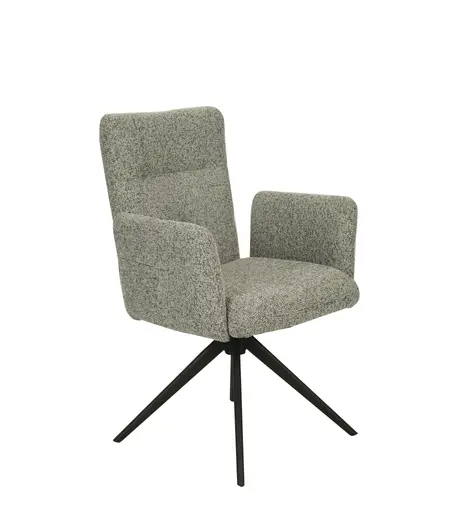 Armlehnstuhl MYLENE - drehbar, Stoff, Schlamm