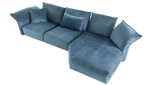 Ecksofa Motone - 2,5-Sitzer, Trapezsofa rechts, Stoff Türkis