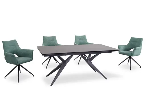 Armlehnstuhl MALEEN - drehbar, Stoff, Grün