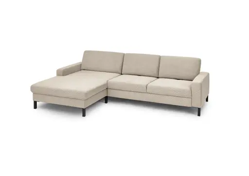 Ecksofa  CALM MOVE 2.0 - Longchair links mit 2,5-Sitzer, Feincord, Sand