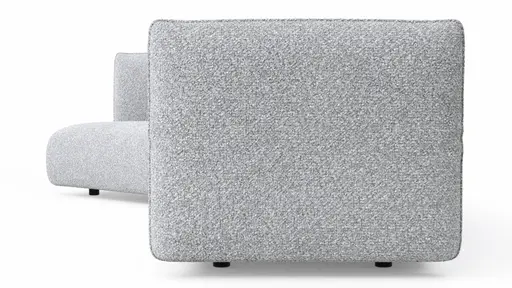 Trapezsofa Motone - Ecke links mit 2-Sitzer, Stoff, Hellgrau