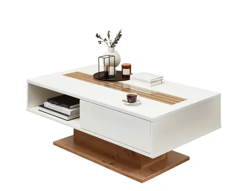 Couchtisch - mit Schubkasten, LBH ca. 120x65x43 cm, Weiß