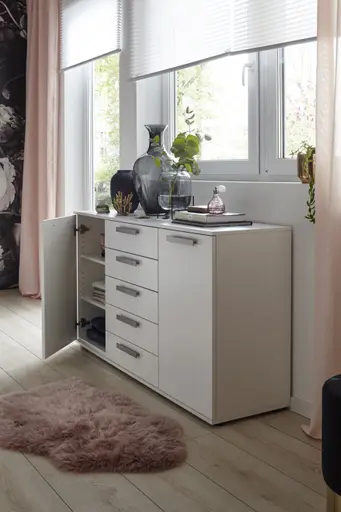 Kommode Viana - Holzwerkstoff, Weiß