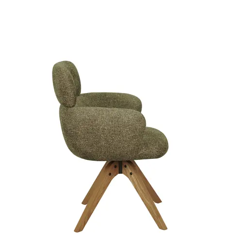 Armlehnstuhl MANJA - drehbar, Stoff, Braun