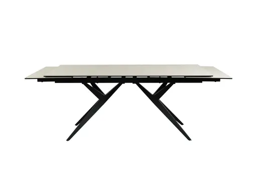 Esstisch MICHELA - ausziehbar, LB ca. 180x95 cm, Glaskeramik, Travertin farbig