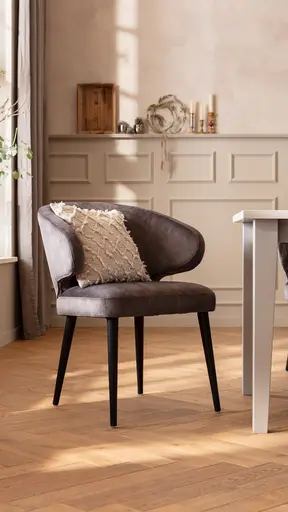 Armlehnstuhl Fargo - Stoff, Dunkelgrau