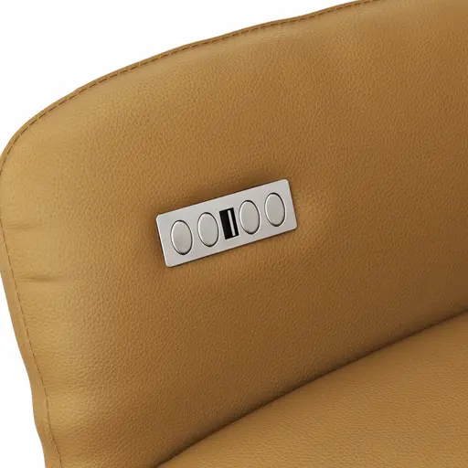 Sessel Noto Relax II - Rückenlehne und Fußteil verstellbar (motorisch), Leder, Kurkuma