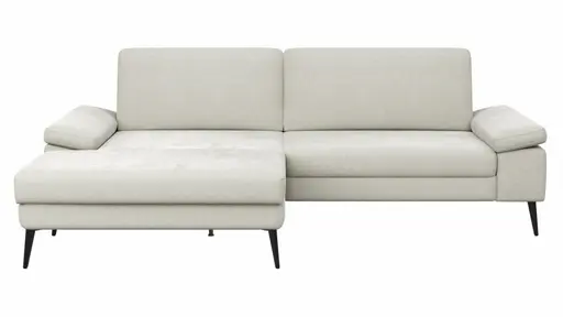 Ecksofa Houston - Longchair groß links mit 1,75-Sitzer, inkl. Sitztiefenverstellung und Armlehne klappbar, Stoff, Natur