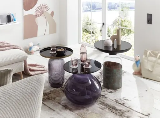 Beistelltisch - Ø/H ca. 44x39 cm, Schwarz