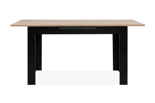 Esstisch - ausziehbar, LB ca. 125x80 cm, Artisan Eiche Nachbildung, Schwarz