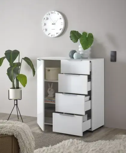 Kommode - B ca. 90 cm, Weiß