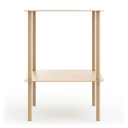 Beistelltisch Dagny - BHT ca. 40x55x40 cm, Quadratisch, Metall, Beige