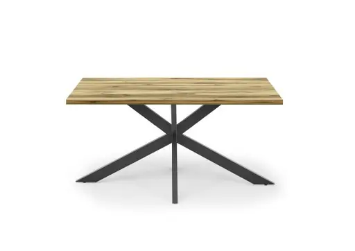 Esstisch - LB ca. 160x90 cm, Plankeneiche, Schwarz