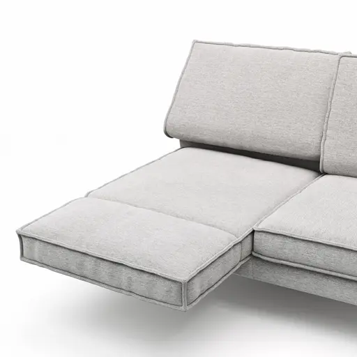 Ecksofa My - 2,5-Sitzer mit Longchair rechts, Stoff, Hellgrau