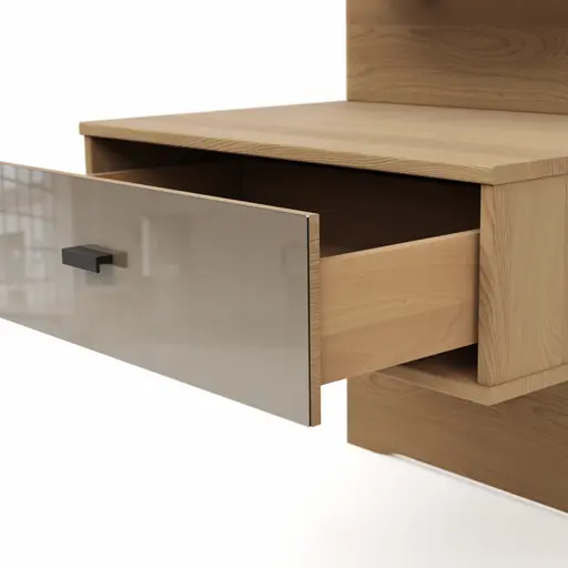 Nachttisch Lenoso - Eiche Nachbildung, Glas Graubraun