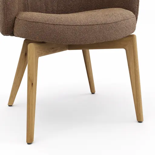 Armlehnstuhl Milana - Stoff, Cognac