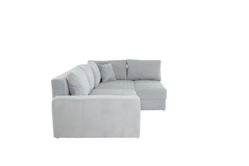 Ecksofa JANIS - 2,5-Sitzer, Ecke rechts inkl. Schlaffunktion , Stoff, Hellgrau