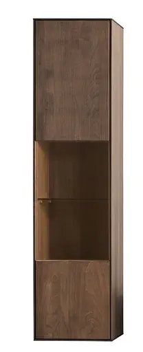 Hängevitrine Saratoga - Anschlag Links, Buche massiv, silbergrau geölt