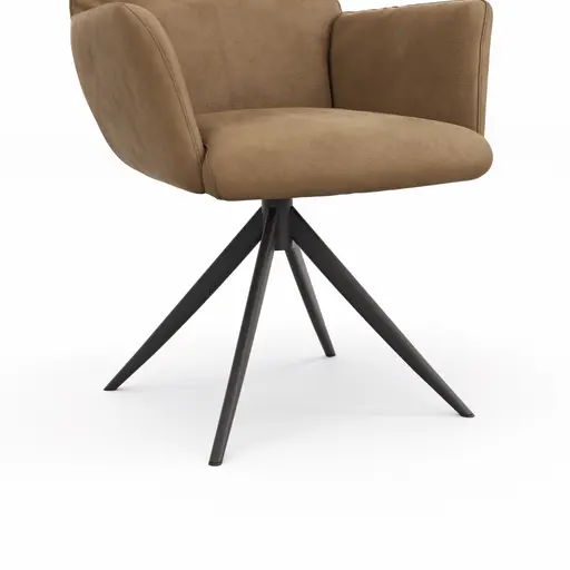 Armlehnstuhl Nashville - inkl. Dreh- und Wippfunktion, Leder, Braun