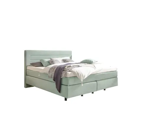 Boxspringbett EM Mirano - mit Matratze, Topper, Liegefläche ca. 180x200 cm, Stoff, Grün