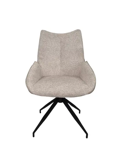Stuhl MAUREEN - drehbar, Stoff, Creme