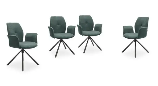 Armlehnstuhl MANOA - drehbar, Stoff, Petrol