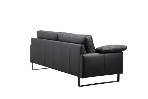 Sofa Smilla - 3-Sitzer, Leder, Schwarz