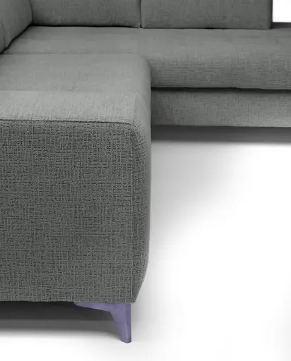 Ecksofa -2-Sitzer mit Ecke rechts, Kopfteil verstellbar, Sitztiefe verstellbar motorisch, Stoff, Anthrazit