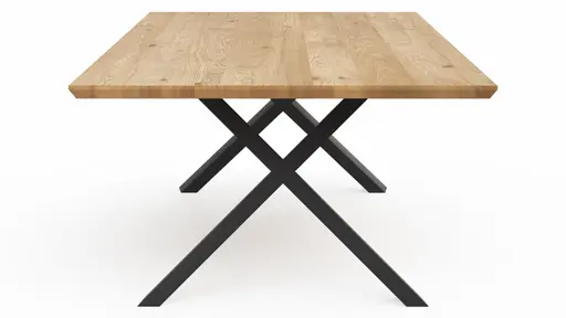 Esstisch Flore - LB ca. 220x120 cm, Wildeiche massiv, natur geölt