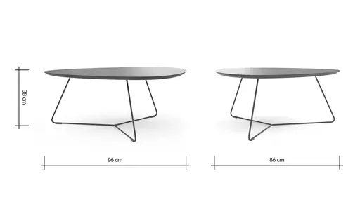 Couchtisch Fano - LBH ca. 96x86x38 cm, Fenix, Dunkelblau