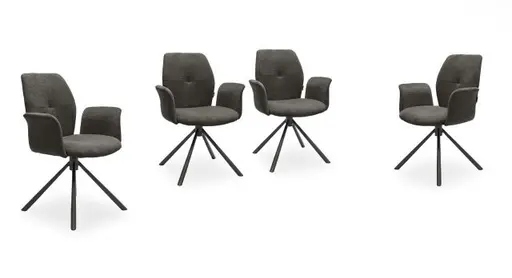 Armlehnstuhl MANOA - drehbar, Stoff, Dunkelgrau