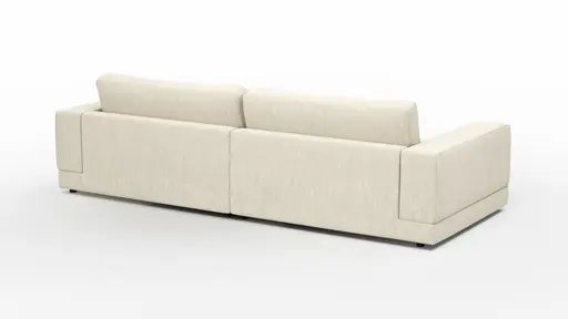 Ecksofa Juni - 1,5-Sitzer mit Longchair rechts, Stoff, Natur